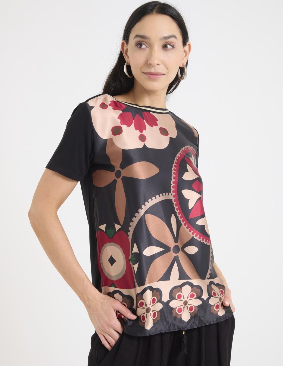 Blusa manga corta para mujer