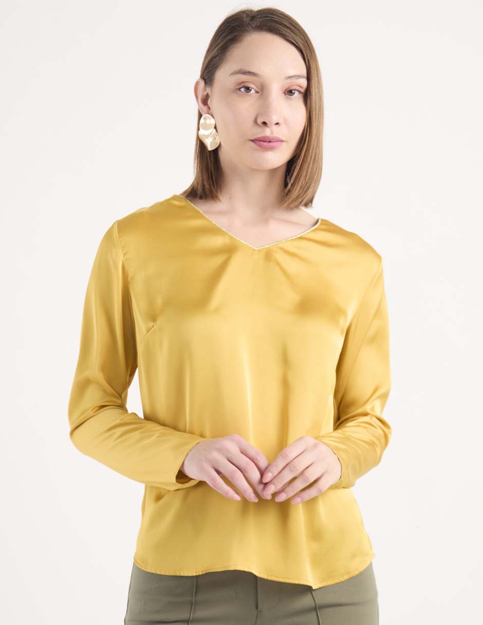 Blusa manga larga para mujer