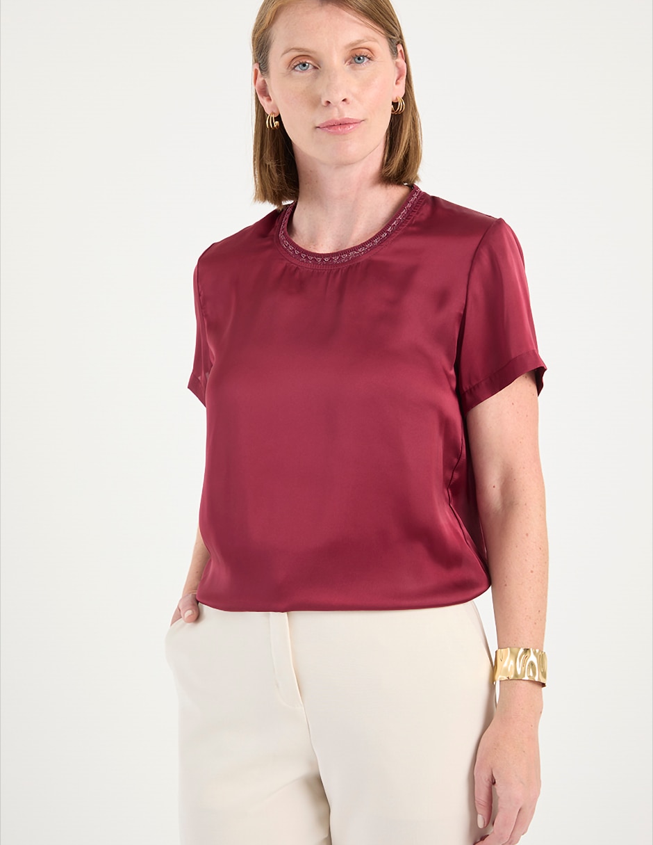 Blusa manga corta para mujer