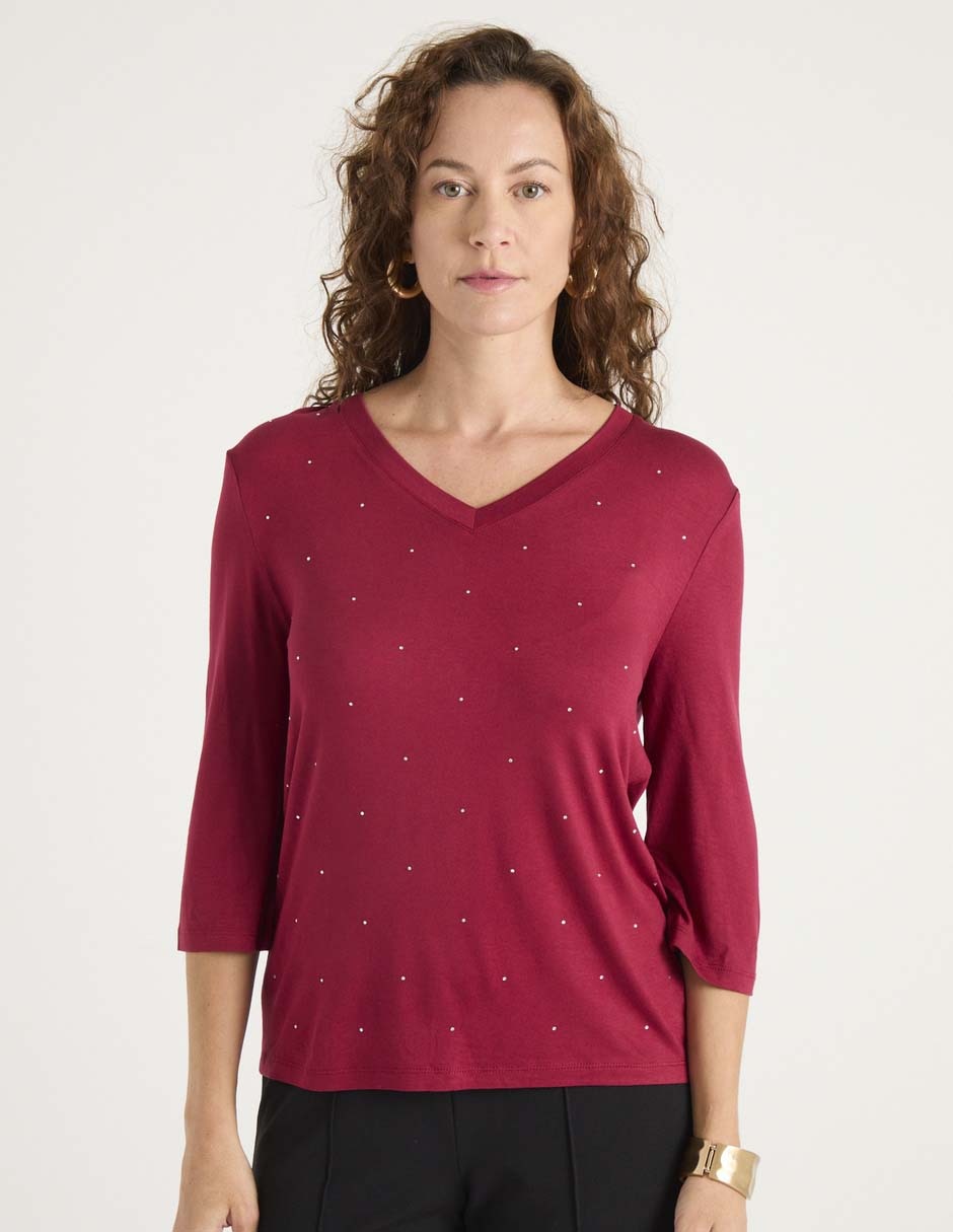 Blusa manga 3/4 para mujer Blusa manga 3/4 para mujer