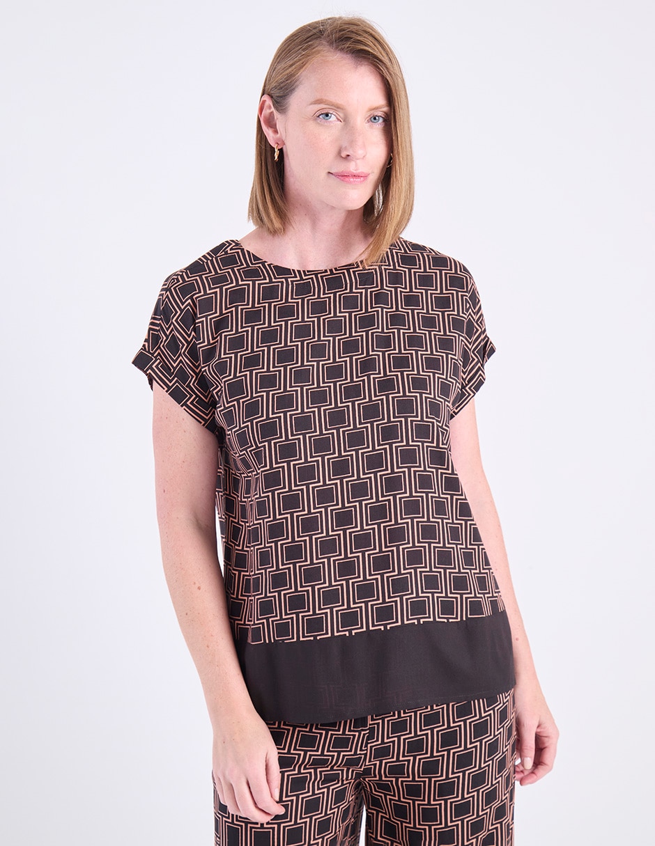 Blusa manga corta para mujer