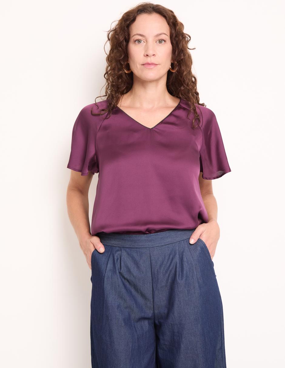 Blusa manga corta para mujer
