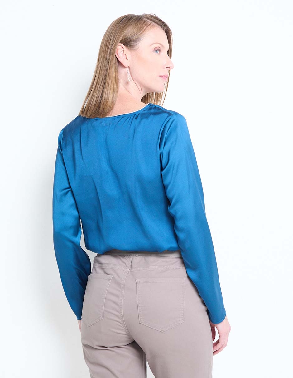 BLUSA LMTX250141-07C LA MODE, G, TEAL