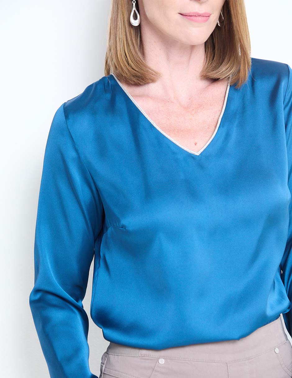 BLUSA LMTX250141-07C LA MODE, G, TEAL