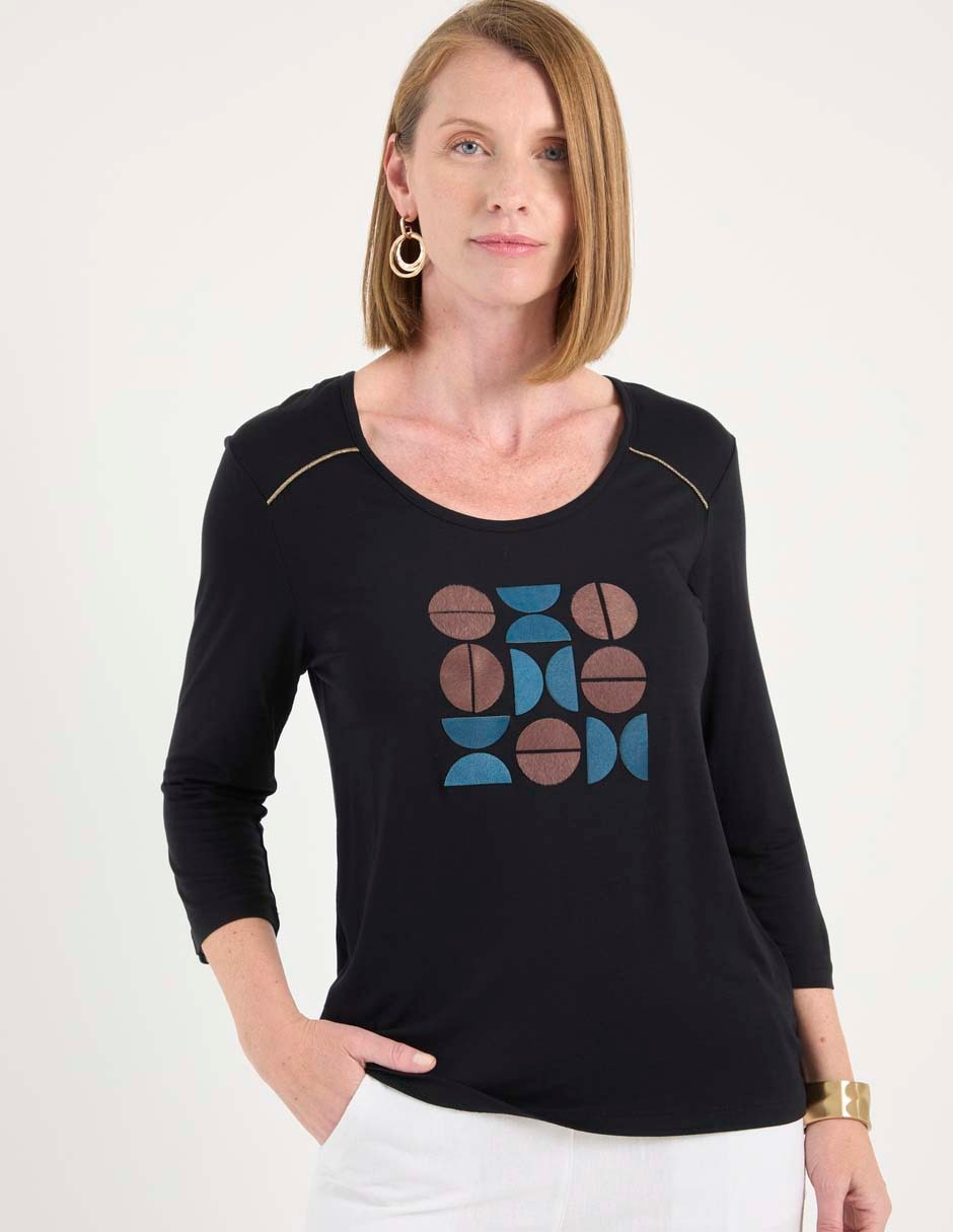 Blusa manga 3/4 para mujer Blusa manga 3/4 para mujer