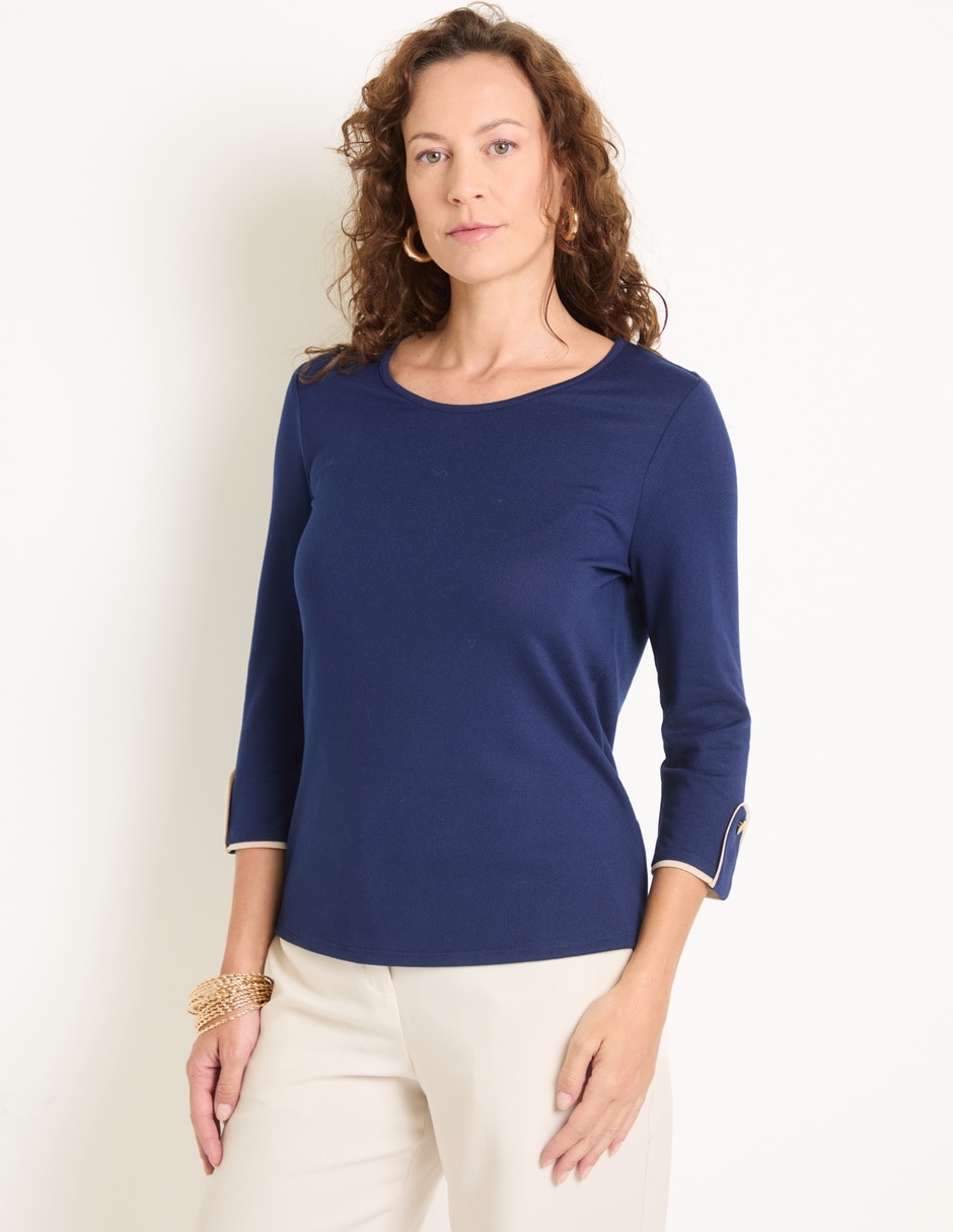 Blusa manga 3/4 para mujer Blusa manga 3/4 para mujer