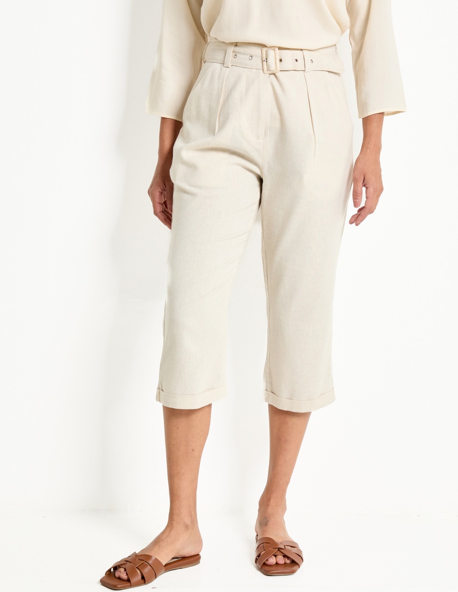 Pantalón capri straight para mujer Pantalón capri straight para mujer