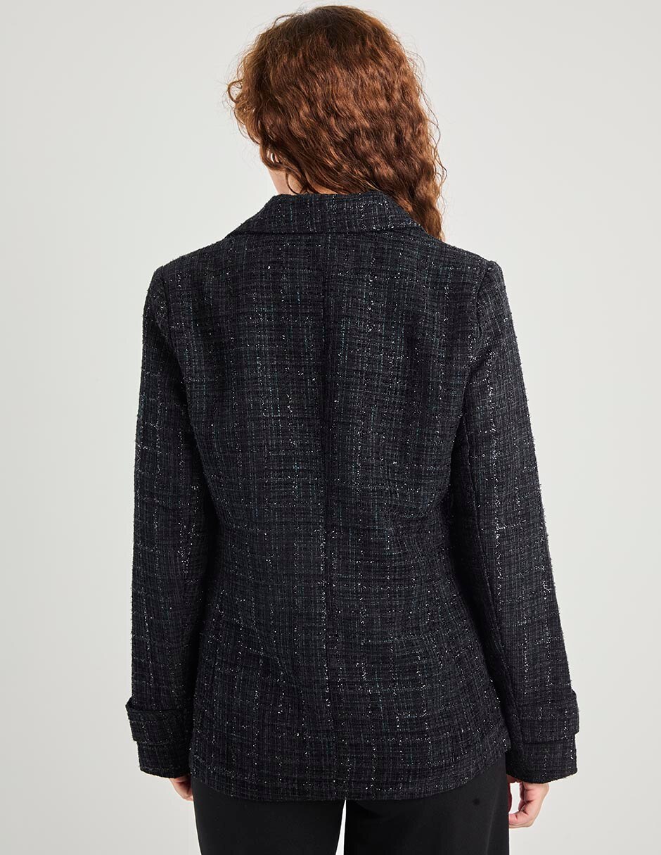 SACO LA MODE, CH, NEGRO CRUZADO M LARGA