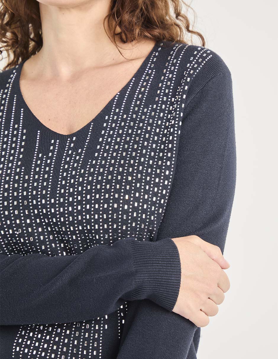 Suéter cuello V para mujer 5