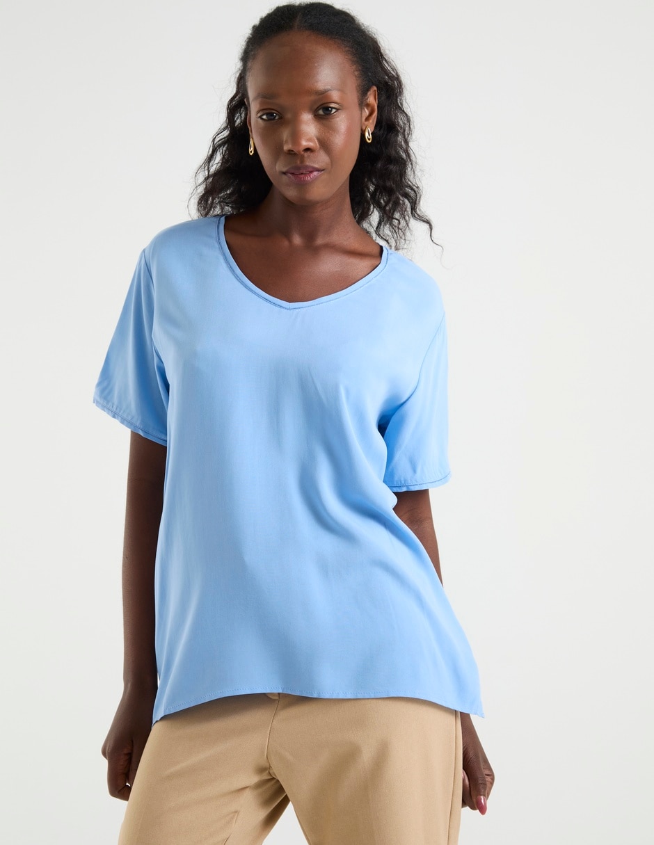 Blusa manga corta para mujer