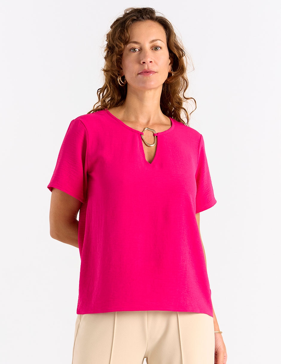 Blusa manga corta para mujer