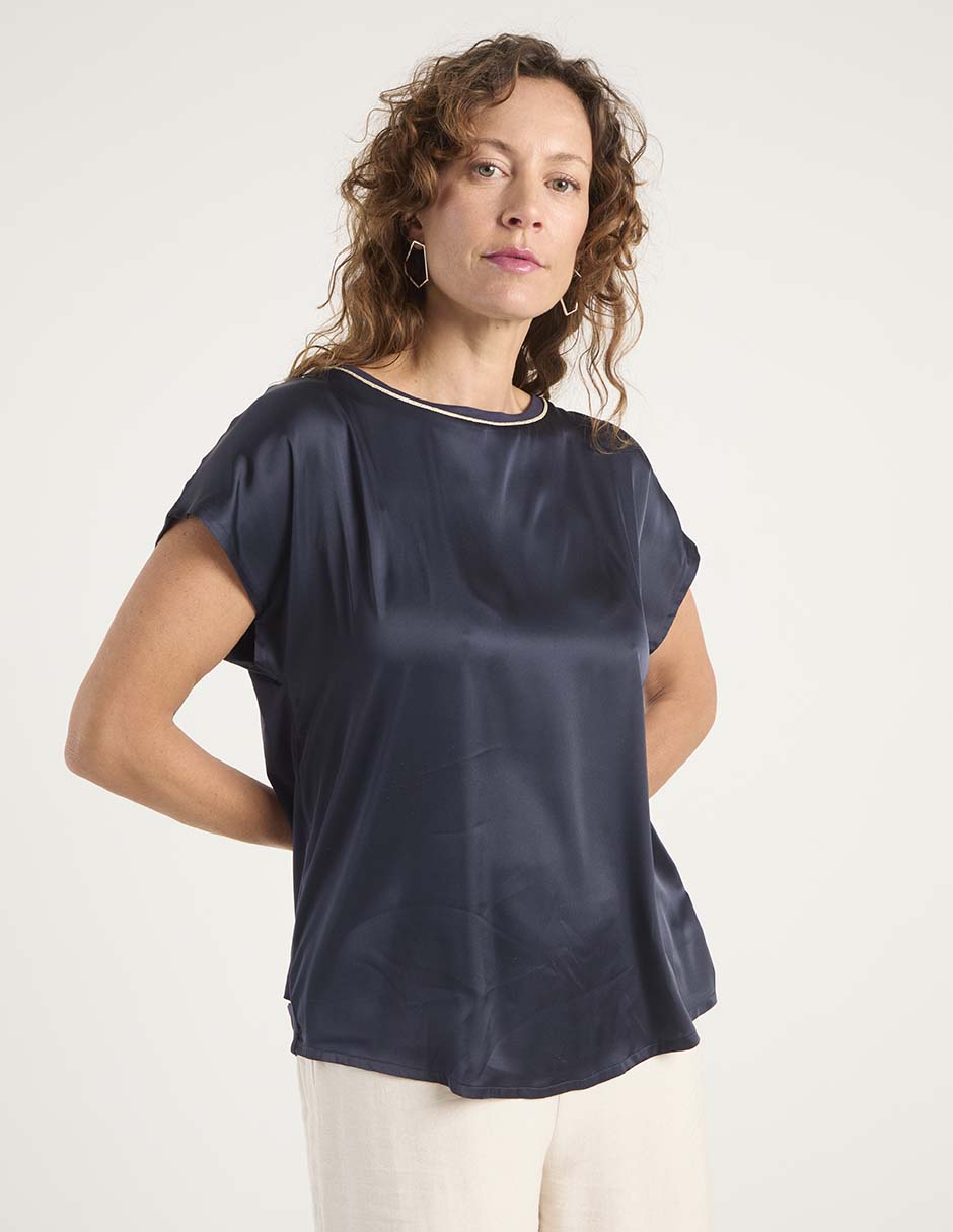 Blusa manga corta para mujer