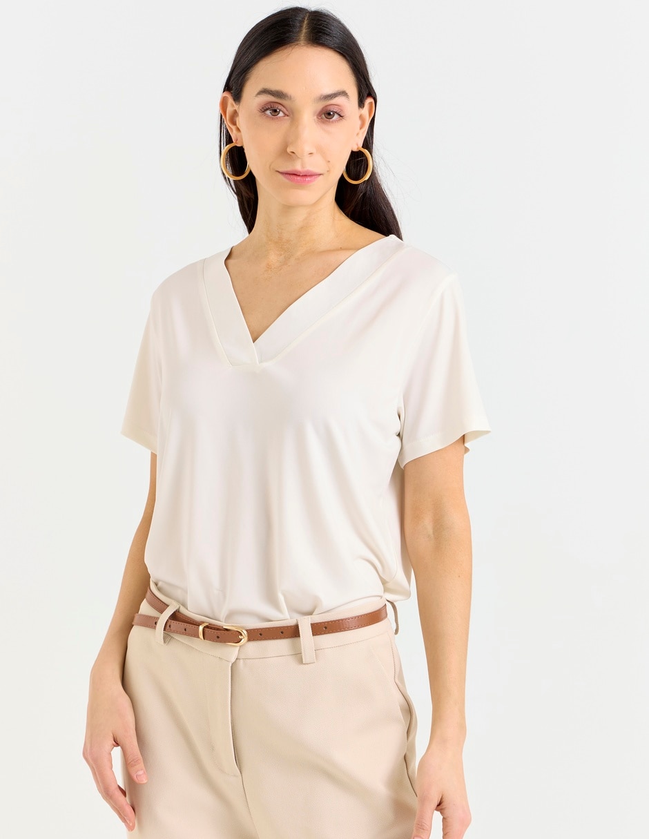 Blusa manga corta para mujer