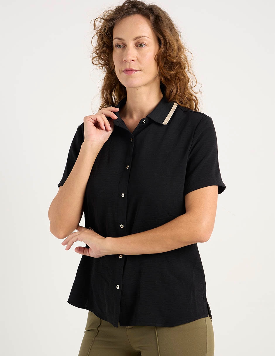 BLUSA LMTX260247-06C LA MODE, M, NEGRO