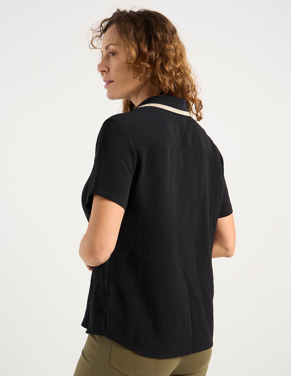 BLUSA LMTX260247-06C LA MODE, M, NEGRO