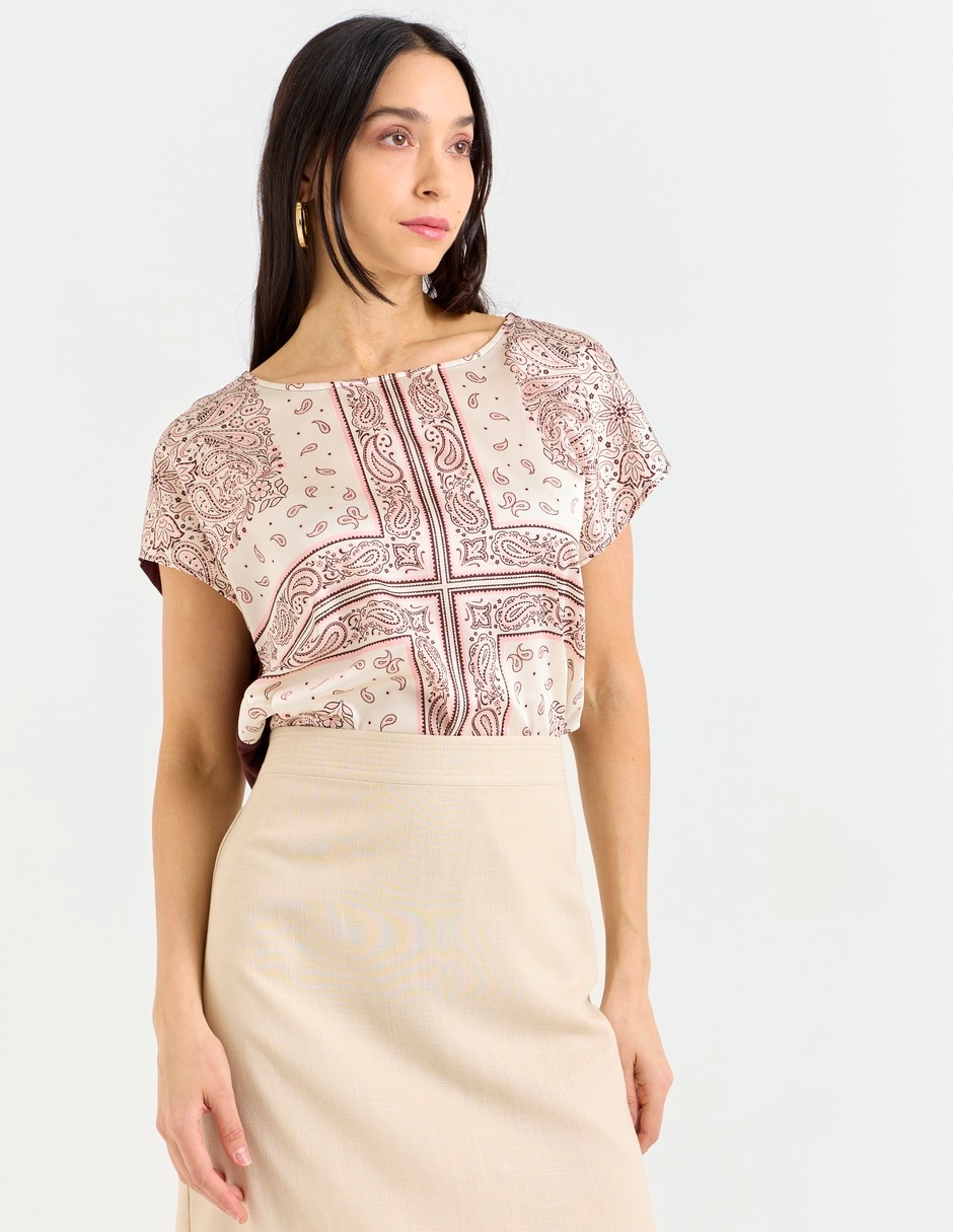Blusa manga corta para mujer