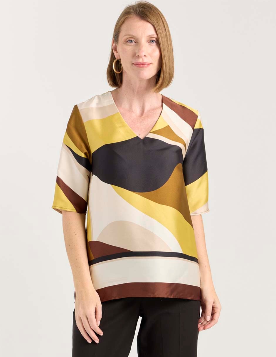 Blusa manga al codo para mujer