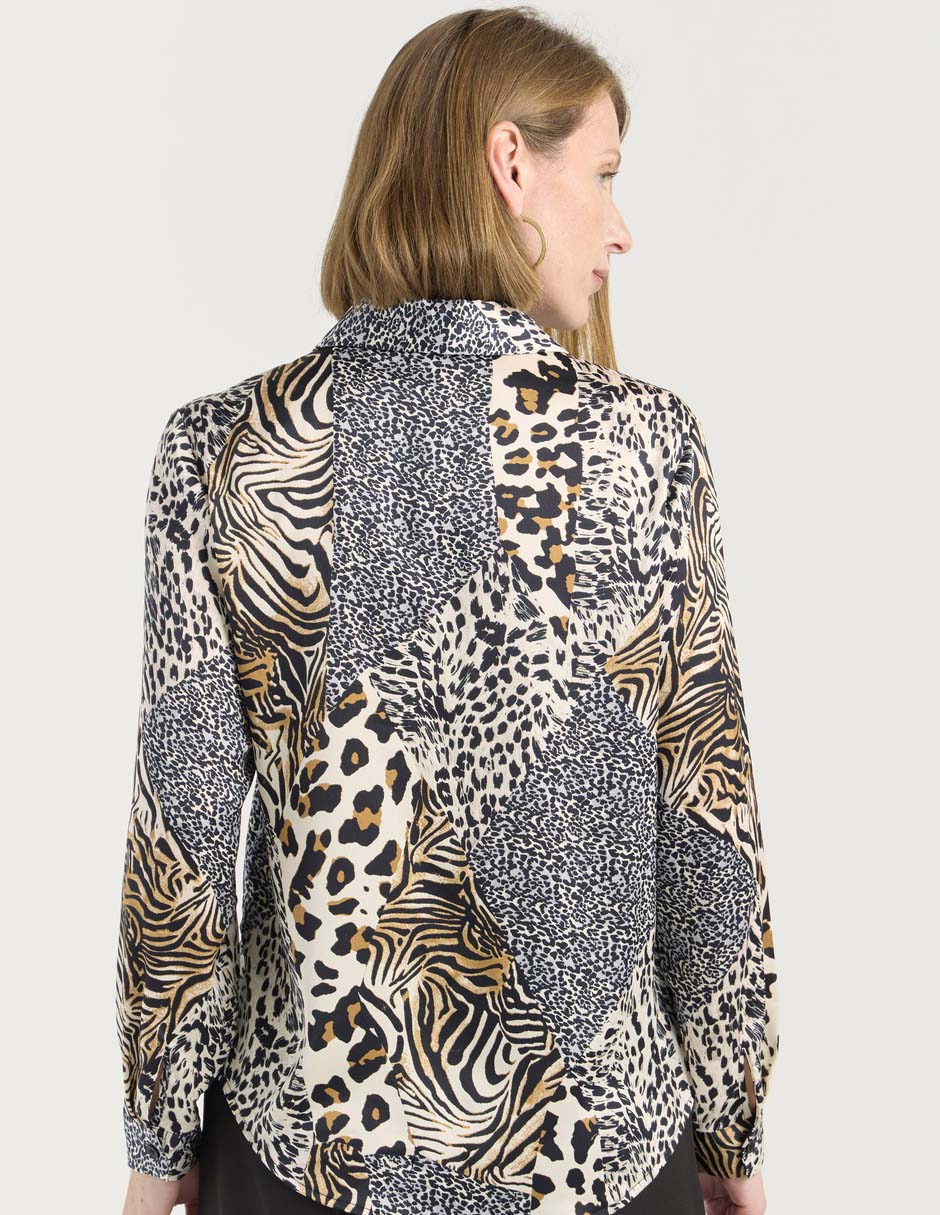 Blusa camisera manga larga para mujer 2
