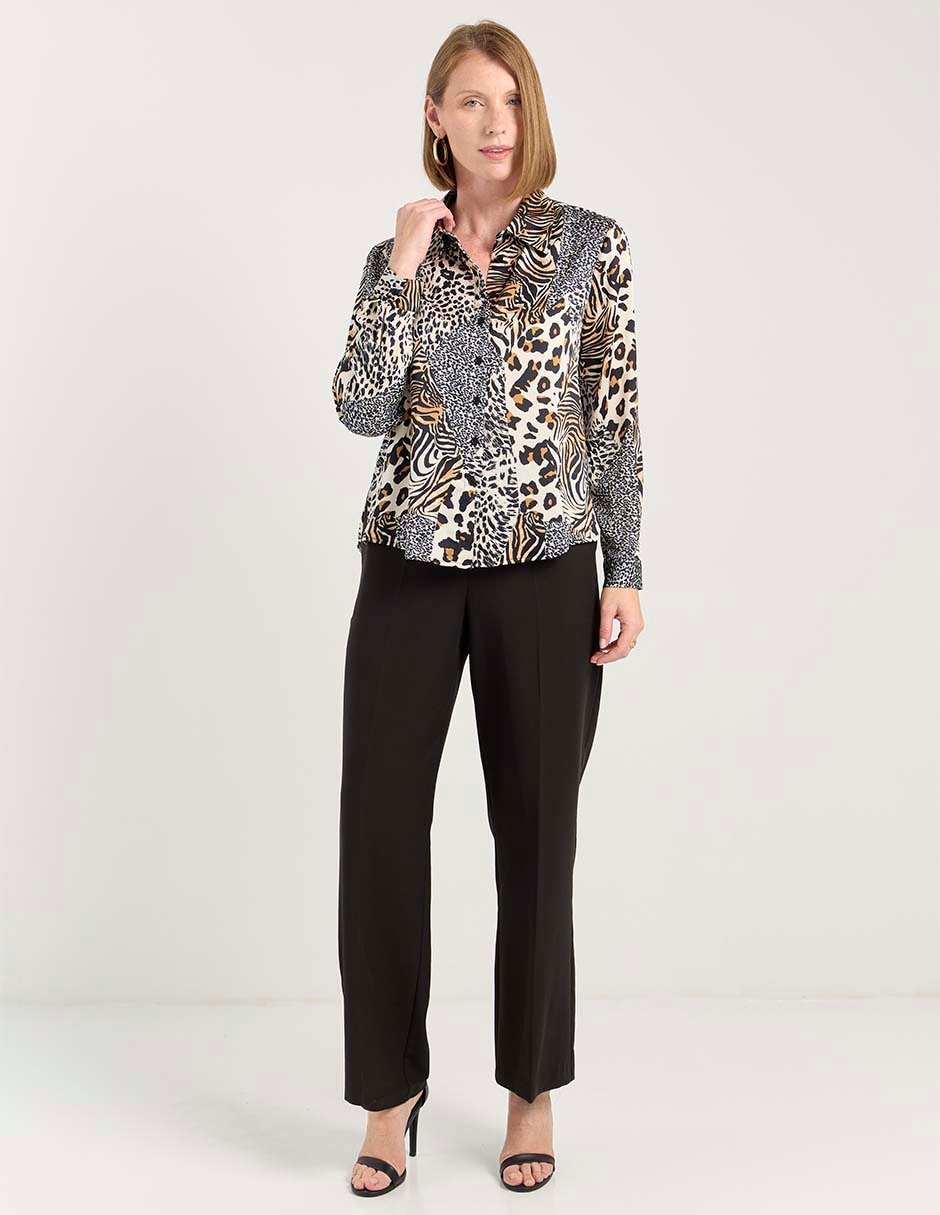 Blusa camisera manga larga para mujer 3