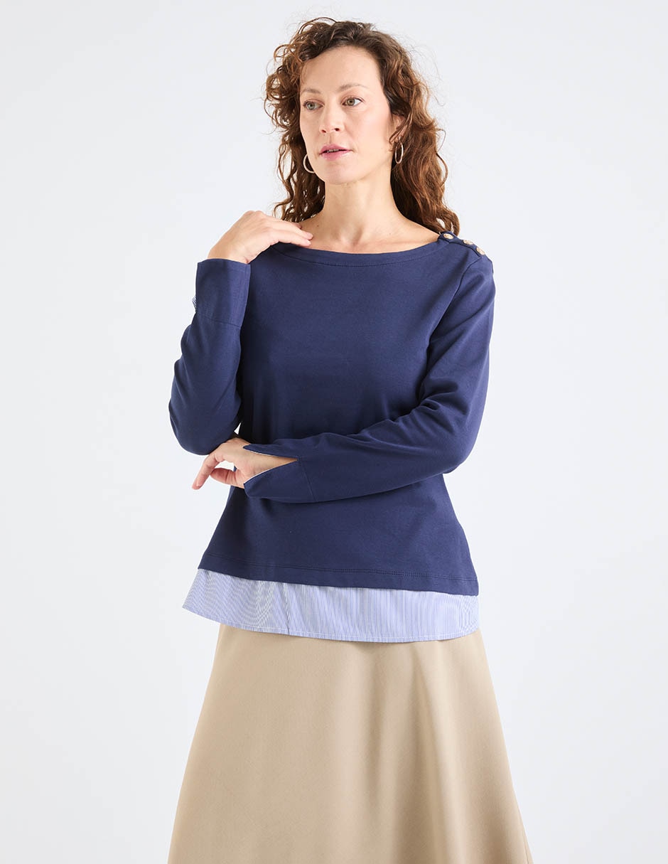 Blusa manga larga para mujer