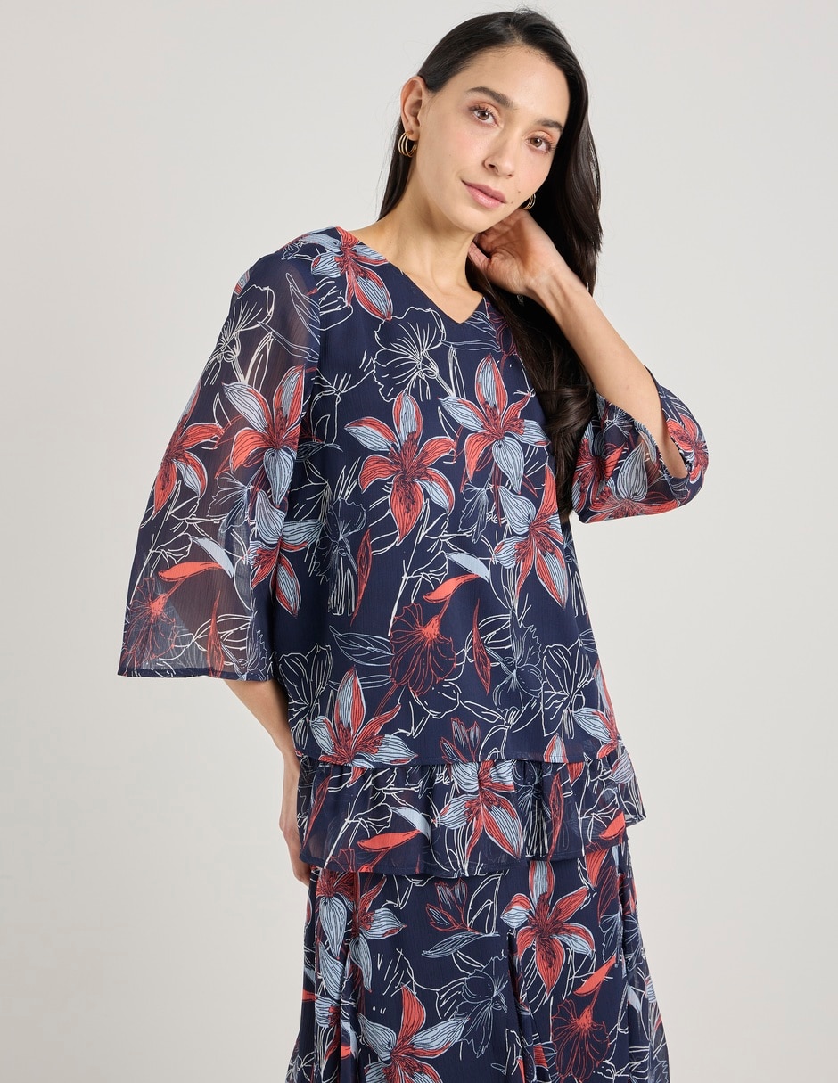 Blusa manga 3/4 para mujer Blusa manga 3/4 para mujer
