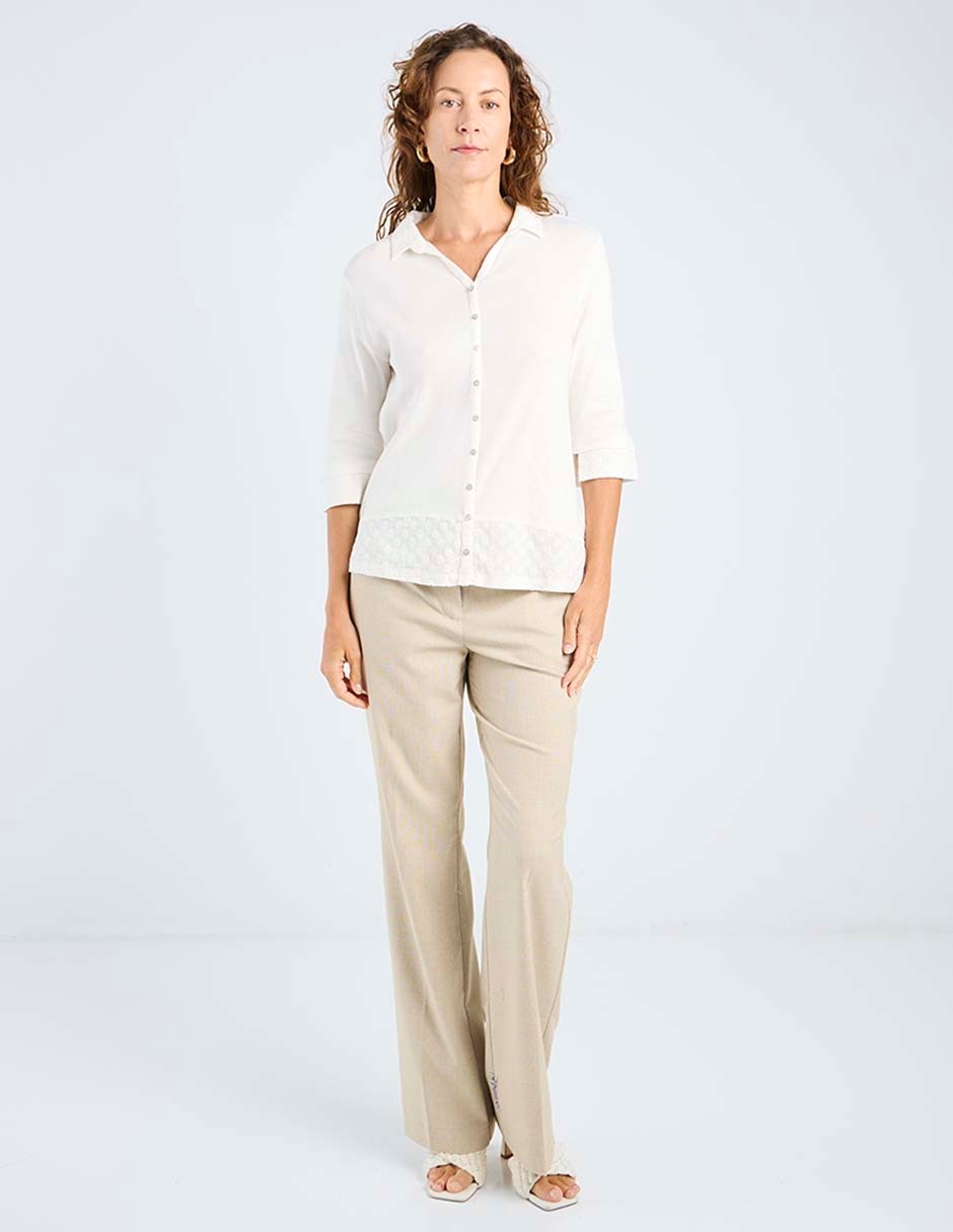 Blusa camisera manga 3/4 para mujer 2
