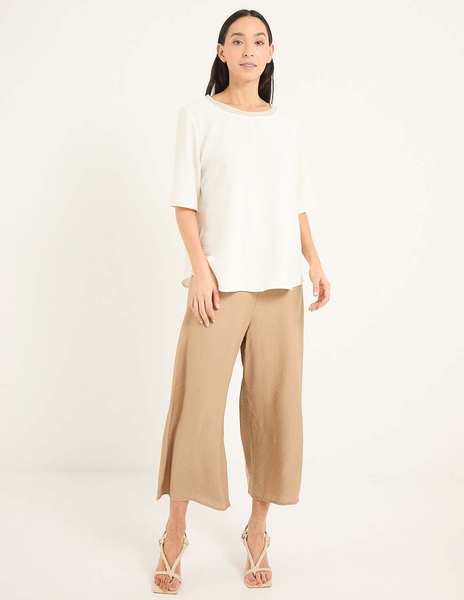Pantalón capri amplio para mujer 3