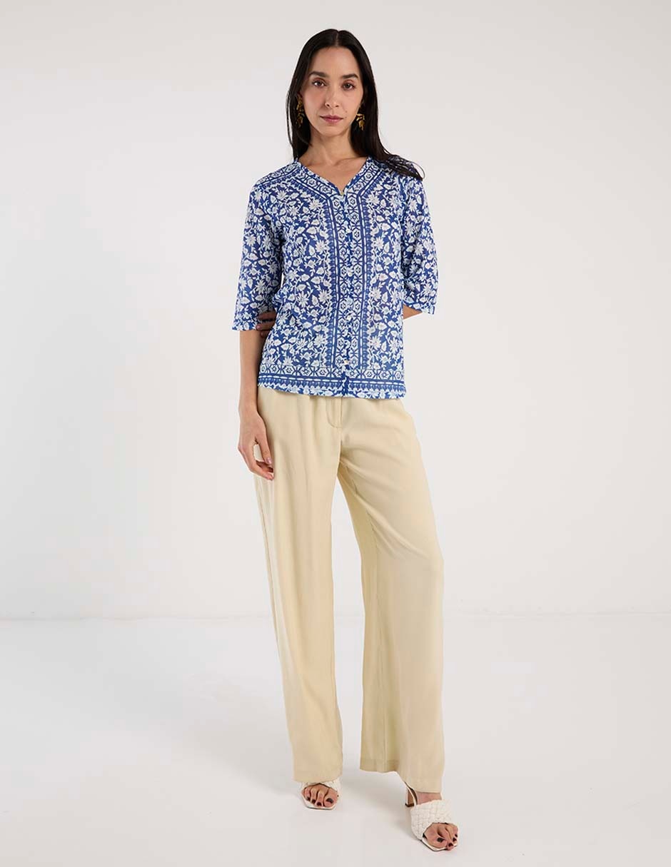 Blusa manga al codo para mujer 3