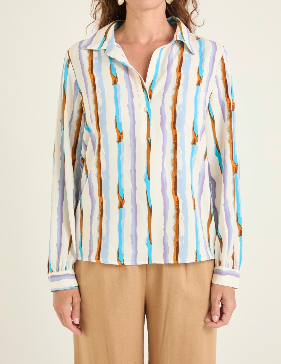 Blusa camisera manga larga para mujer 5