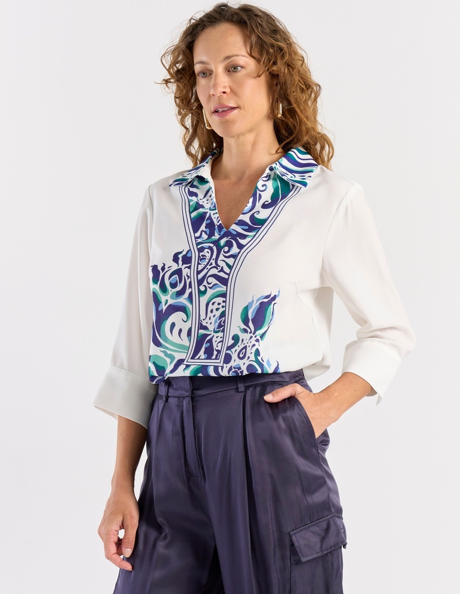 Blusa La Mode manga 3/4 para mujer 2