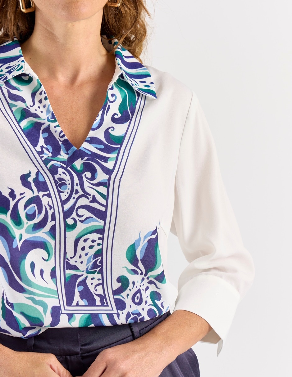 Blusa La Mode manga 3/4 para mujer 4