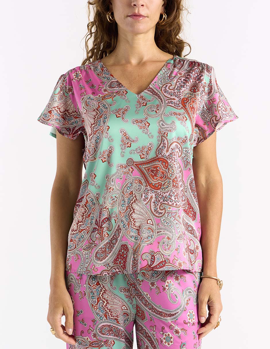 Blusa manga corta para mujer 4