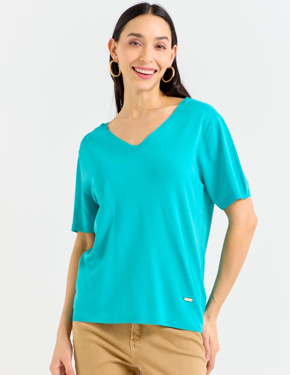 Blusa manga corta para mujer