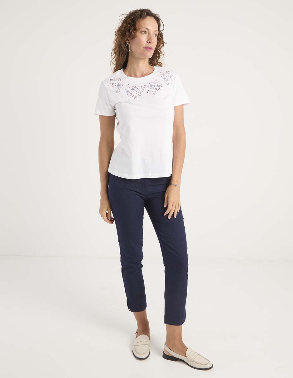 Playera manga corta cuello redondo para mujer 2