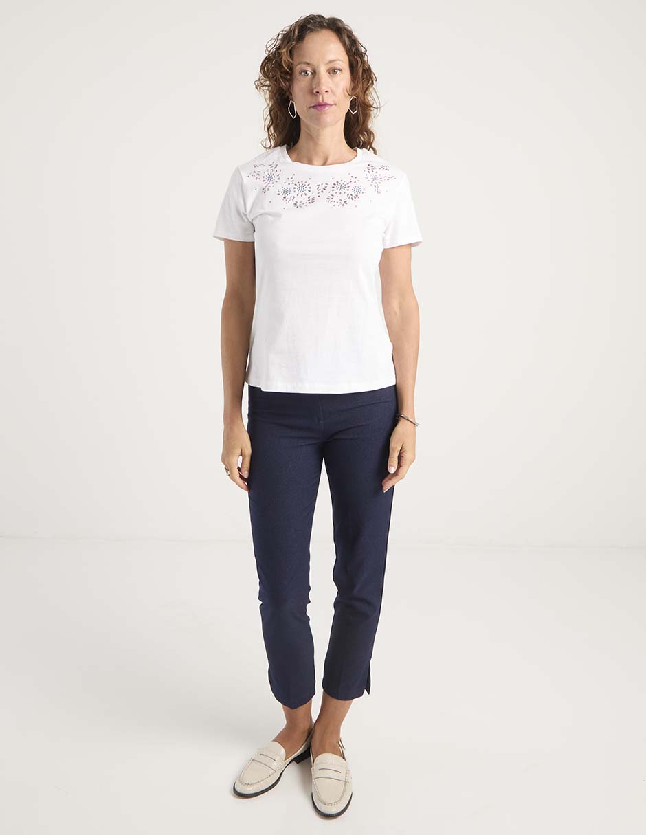 Playera manga corta cuello redondo para mujer 3