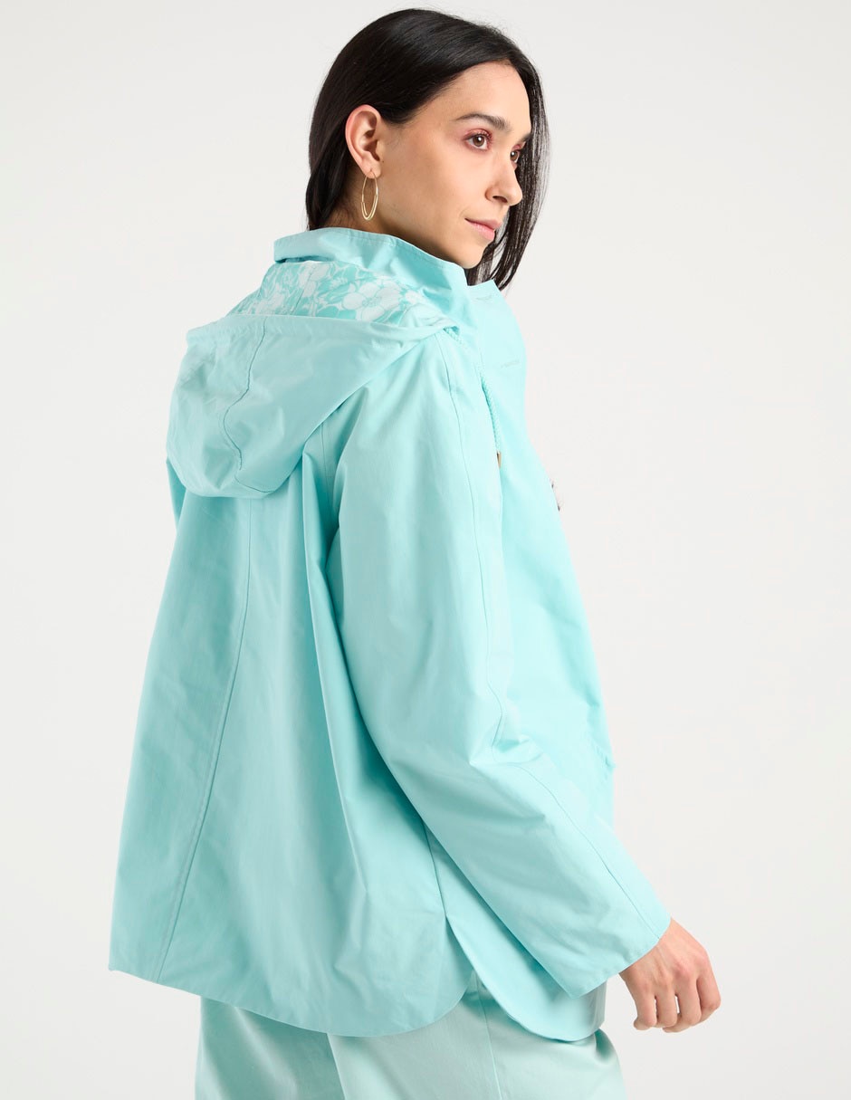 CHAMARRA LA MODE, CH, AQUA LISO CON CAP