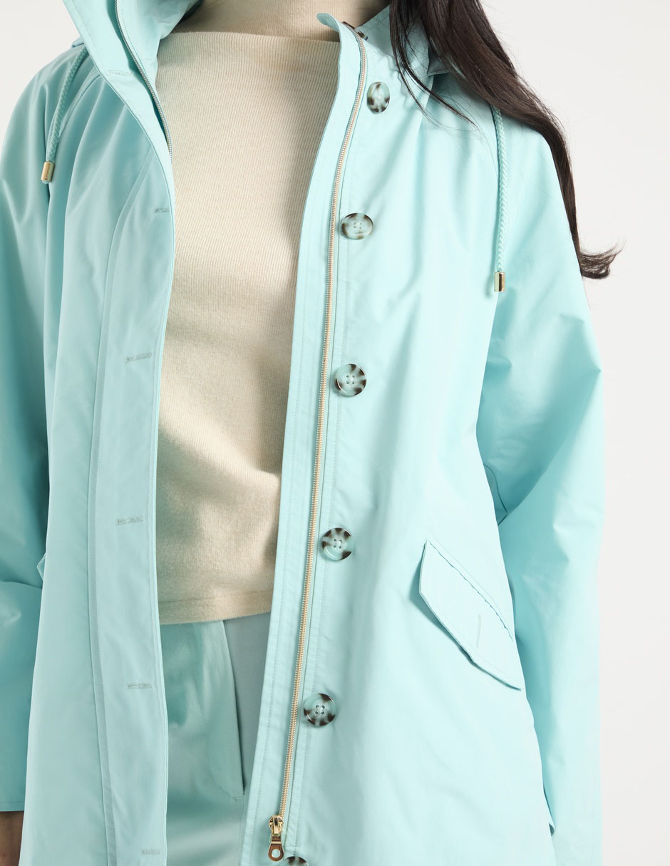 CHAMARRA LA MODE, CH, AQUA LISO CON CAP