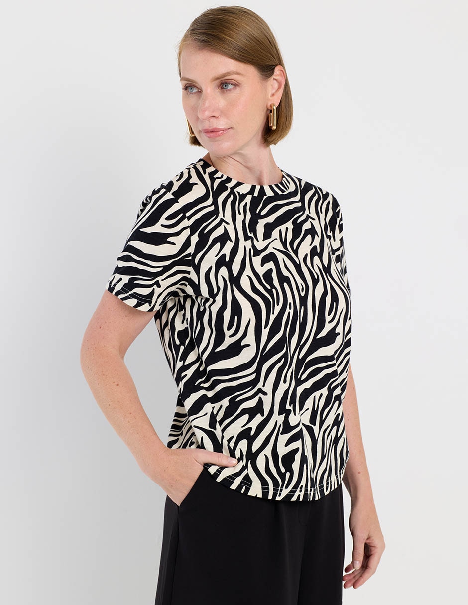Playera manga corta cuello redondo para mujer Playera manga corta cuello redondo para mujer