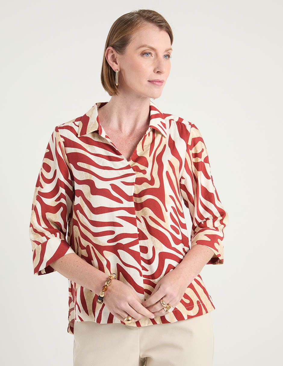 Blusa camisera manga larga para mujer 2