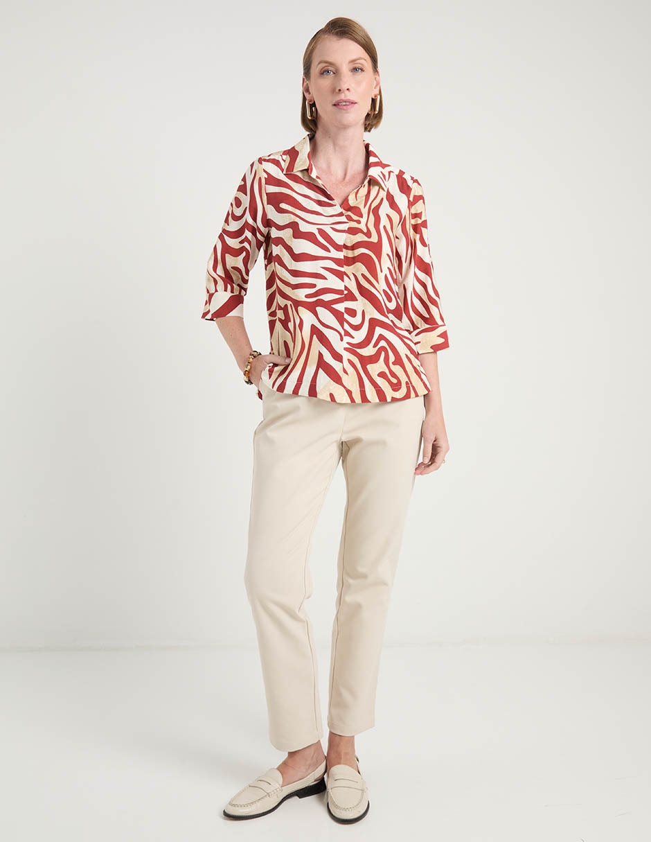 Blusa camisera manga larga para mujer 3