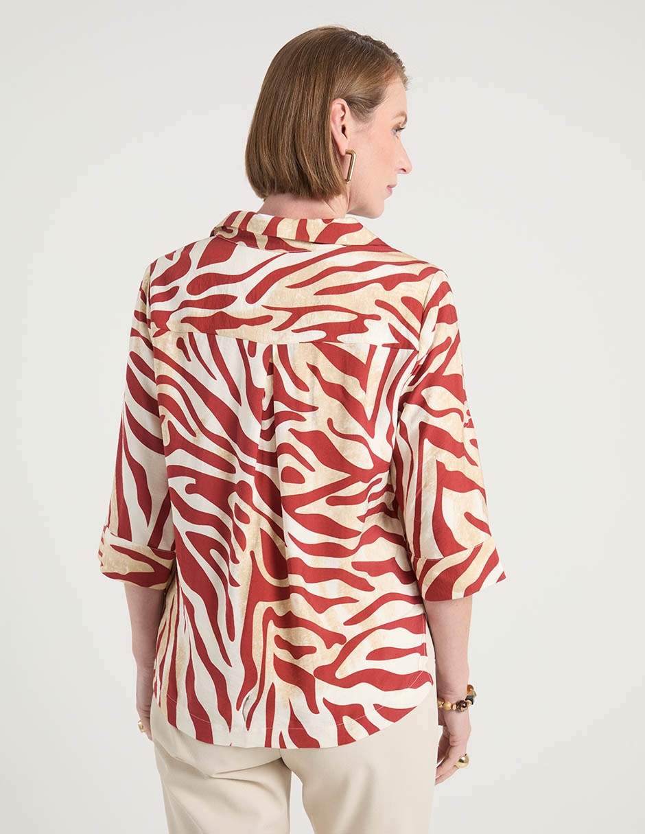 Blusa camisera manga larga para mujer 6