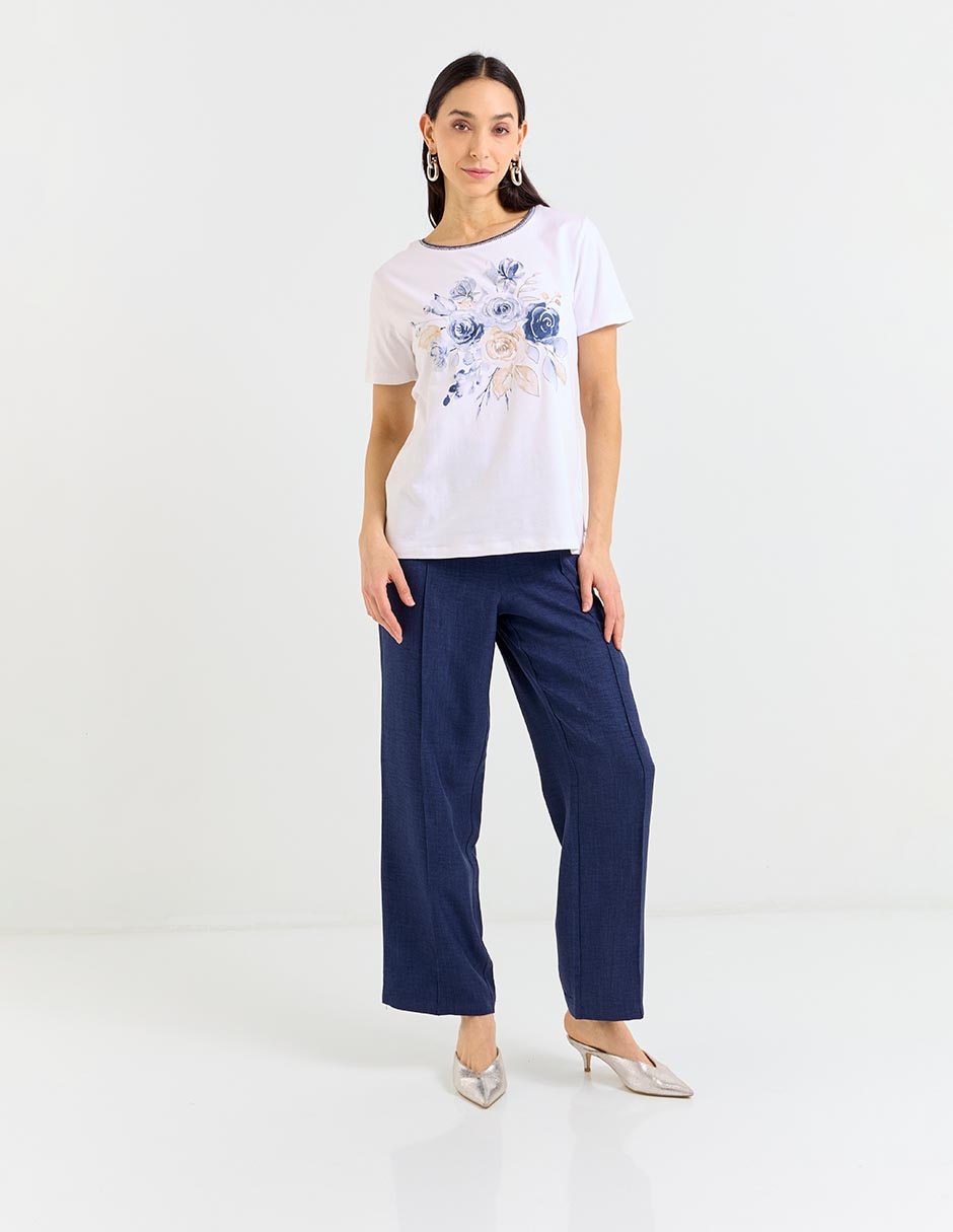 Playera manga corta cuello redondo para mujer 3