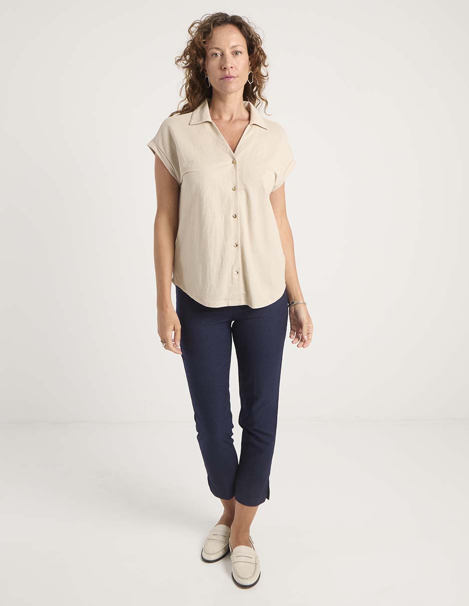 Blusa camisera manga corta para mujer 2