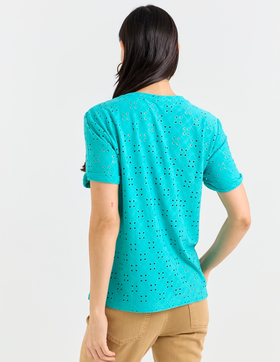Playera manga corta cuello redondo para mujer 2