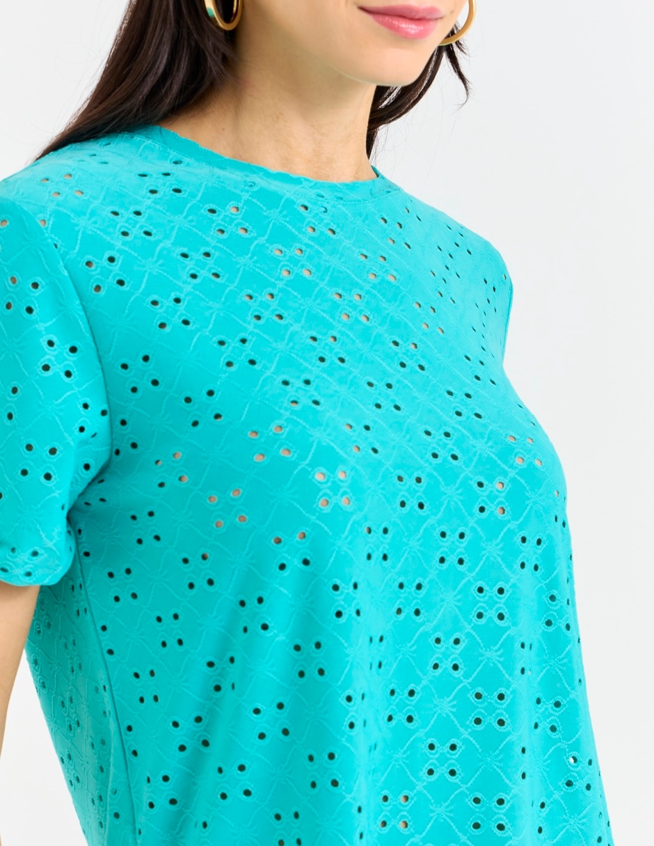 Playera manga corta cuello redondo para mujer 4