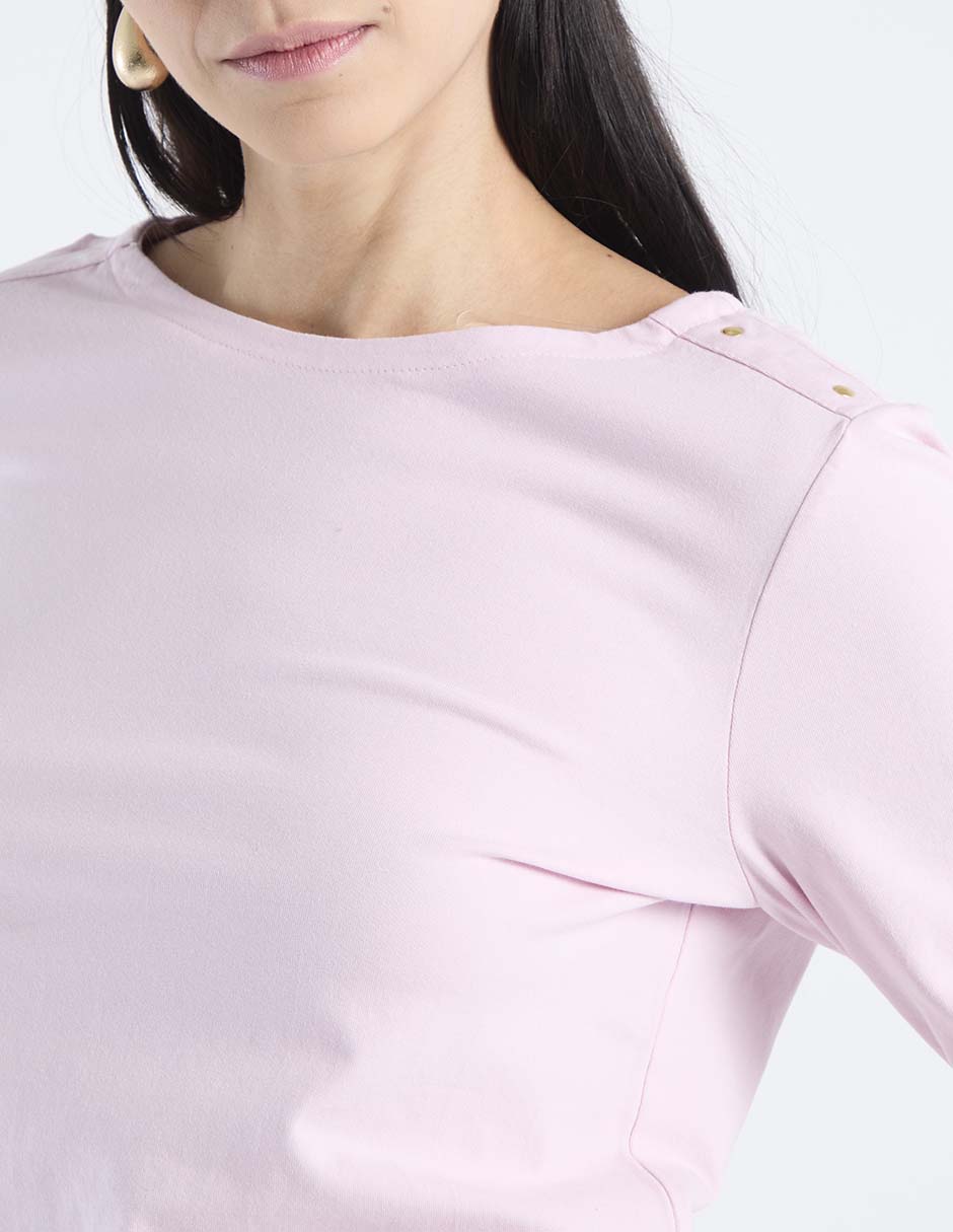 Playera manga 3/4 cuello redondo para mujer 4
