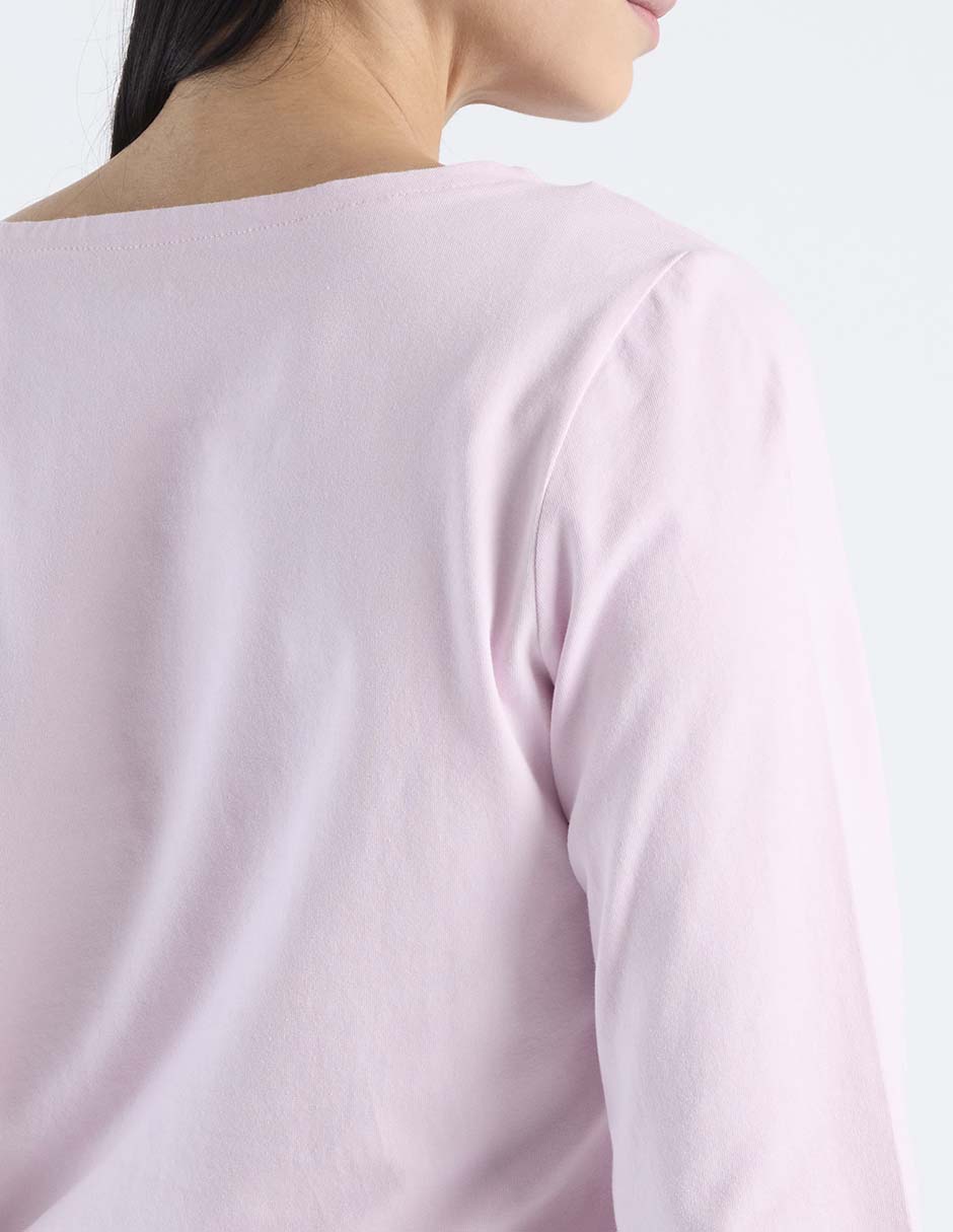 Playera manga 3/4 cuello redondo para mujer 5