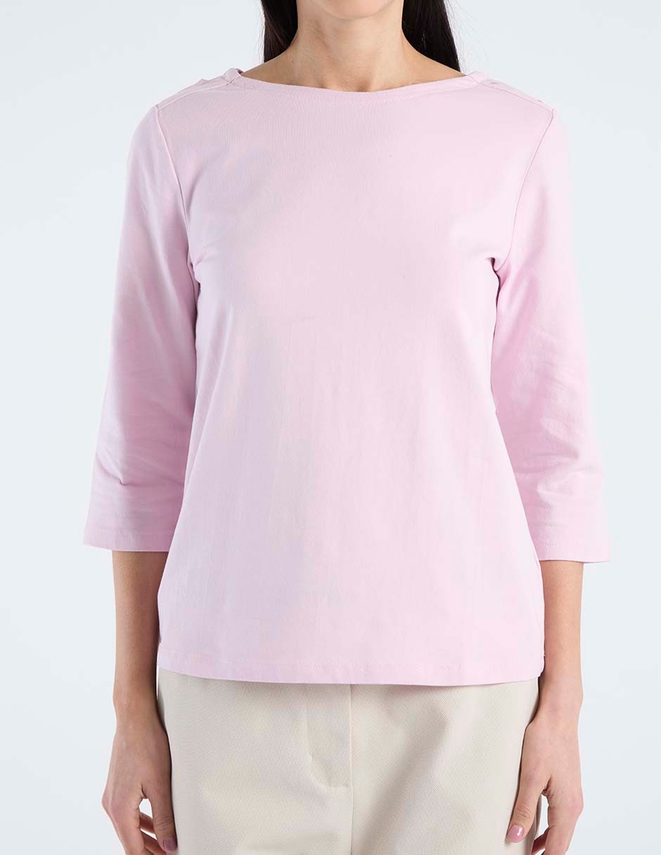 Playera manga 3/4 cuello redondo para mujer 7