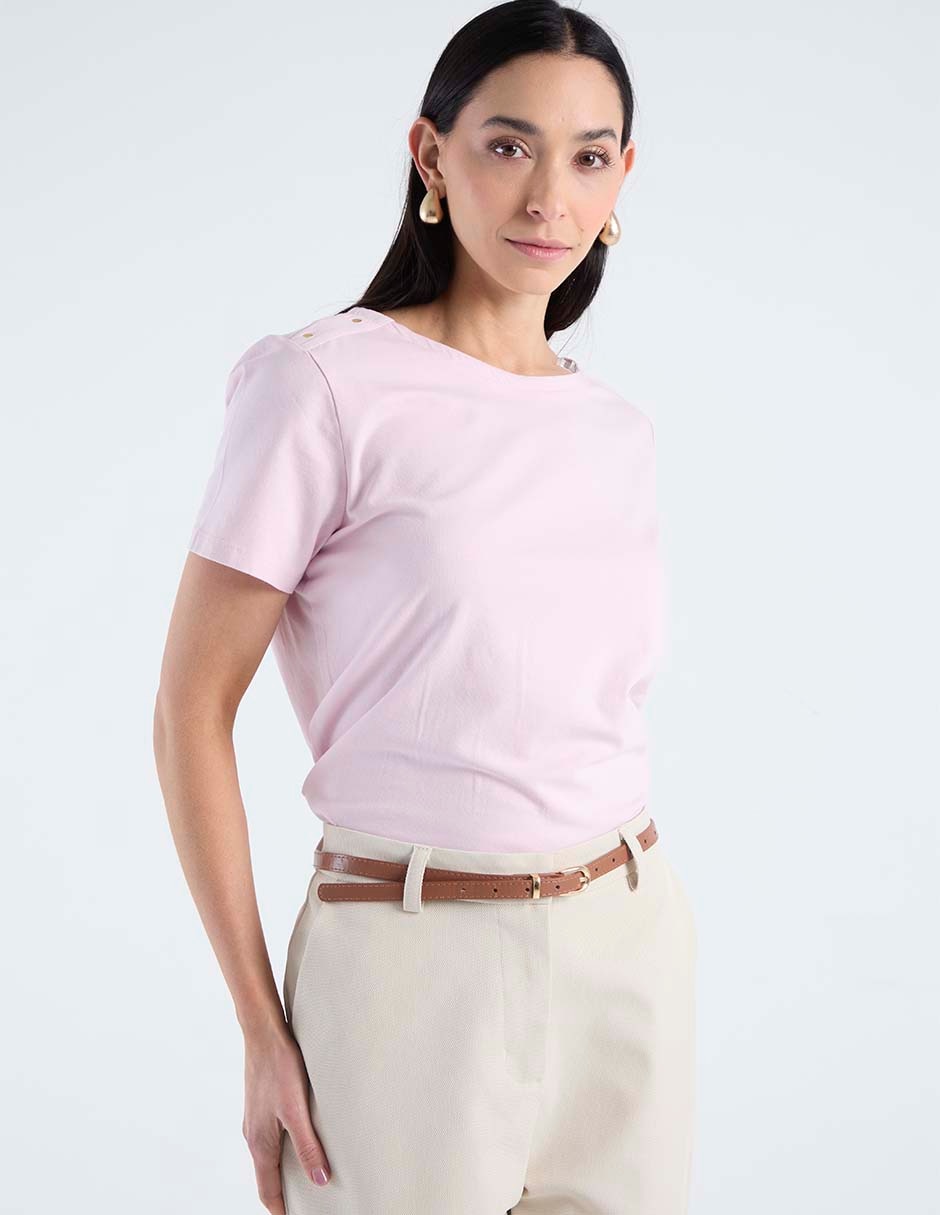 Playera Manga Corta Cuello Redondo Para Mujer 2