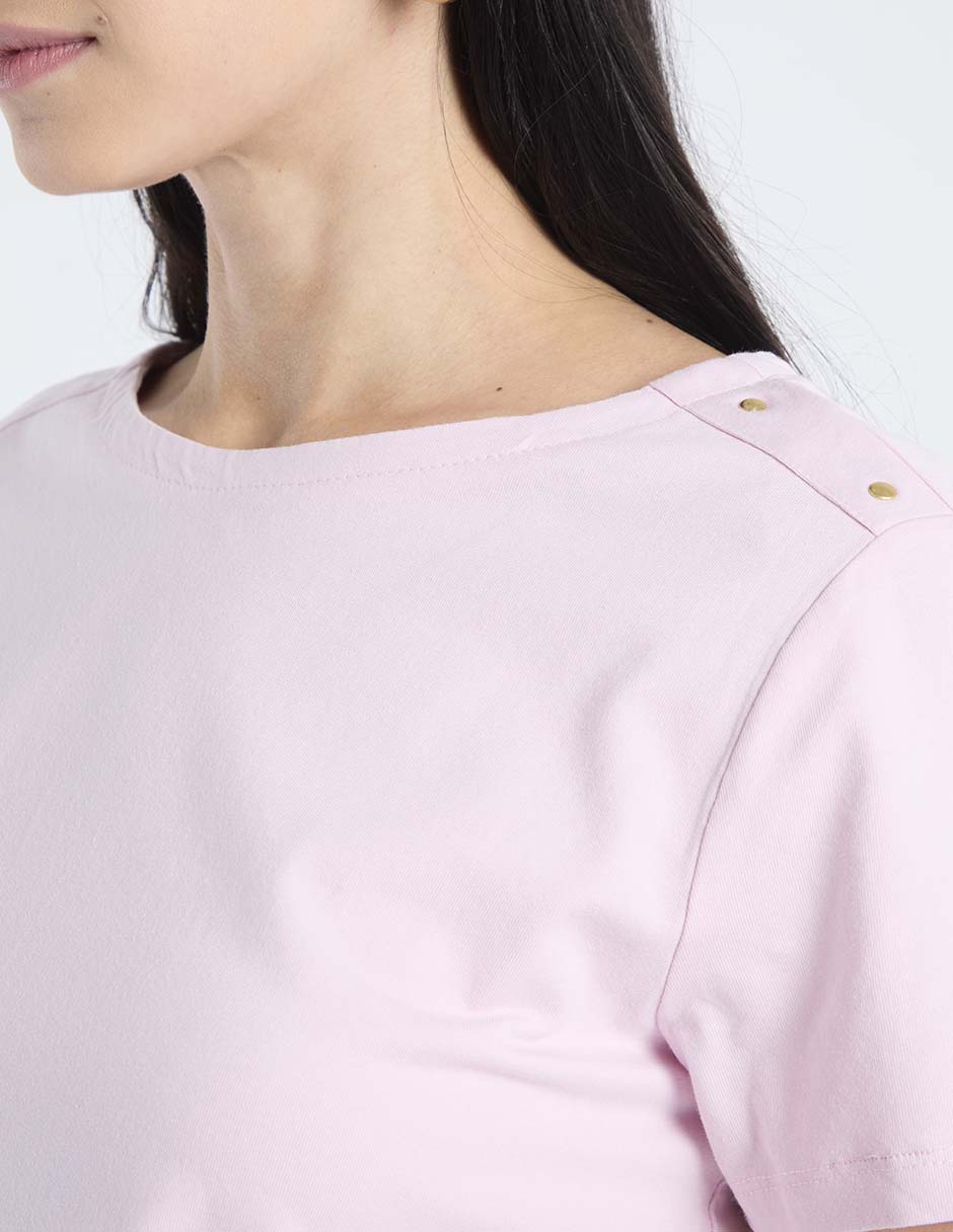 Playera Manga Corta Cuello Redondo Para Mujer 4